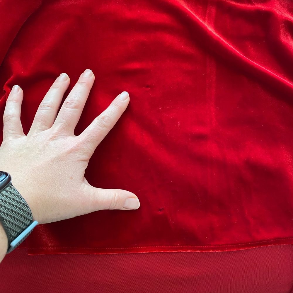 INC dress red velvet faux wrap dress with belt Christmas holiday stunner maxi - Picture 6 of 9